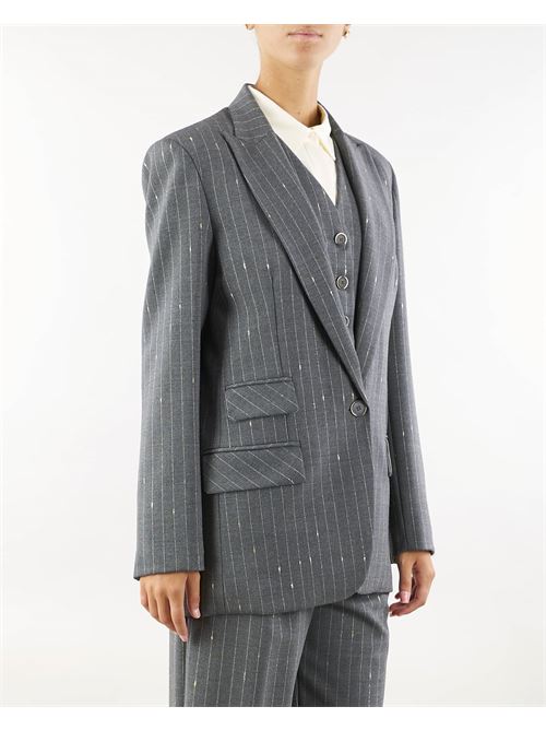 Pinstriped luxury fabric jacket Simona Corsellini SIMONA CORSELLINI | Jacket | GI00802TGES0003652